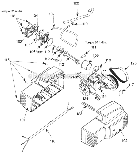 Page B Diagram and Parts List for CPFAC2040P Type 3 Porter Cable Compressor